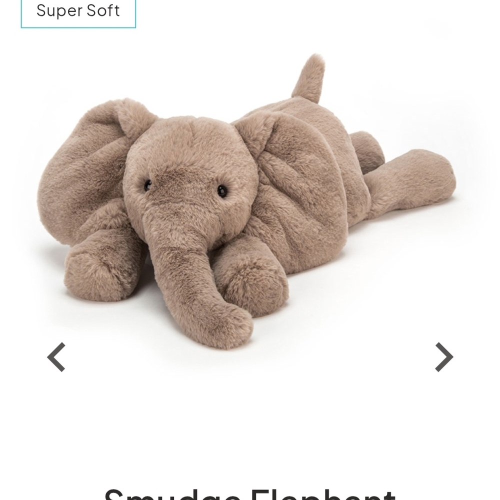 Jellycat Smudge Elephant Plush Toy - Brown